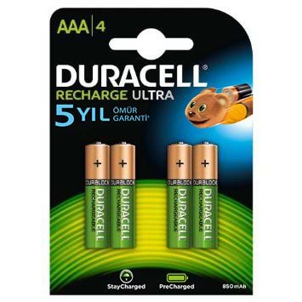 Duracell 1.2V 850 Mah AAA Şarjlı İnce Kalem Pil 4lü Recharge Turbo (İ)