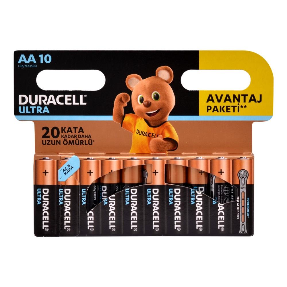 Duracell Ultra AA Kalem Pil 10lu Paket (İ)