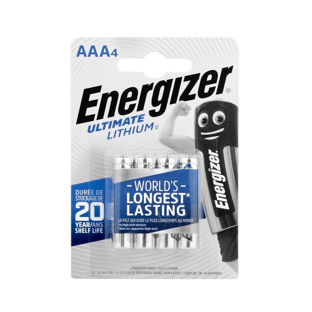 Energizer Ultimate Lithium L92/AAA Size İnce Kalem Pil - 4lü Blister