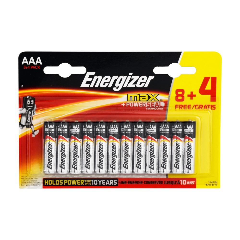 Energizer Max AAA İnce Kalem Pil 8+4 12li Blister