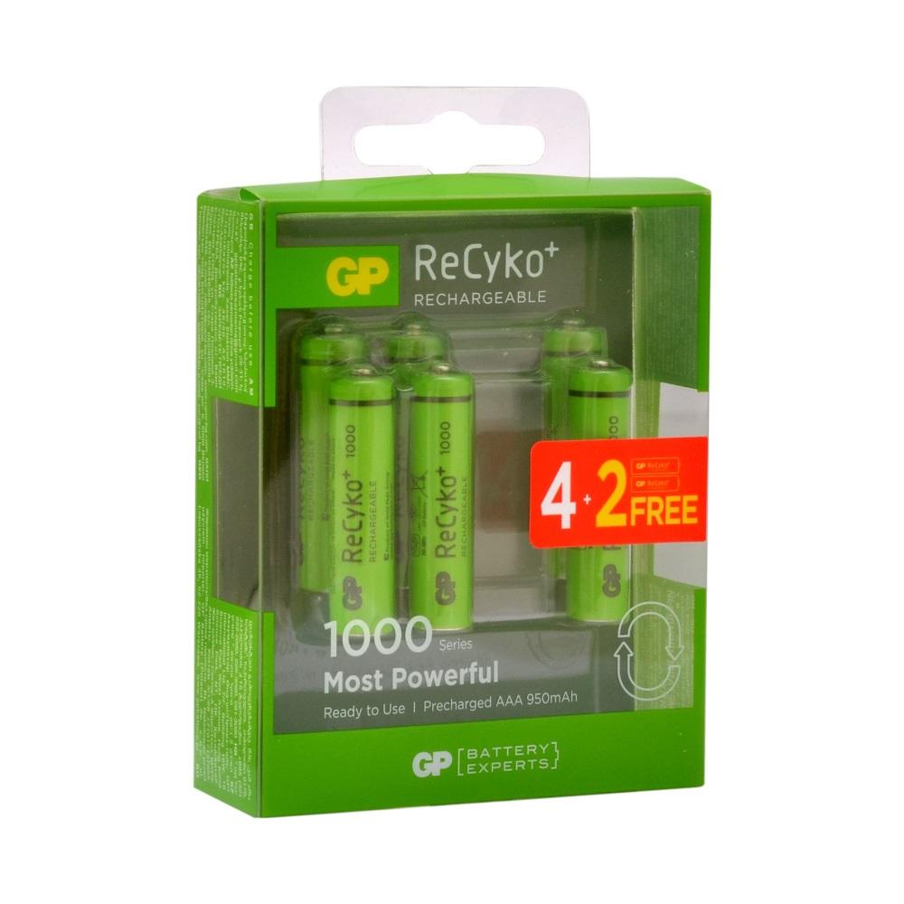 GP ReCyko AAA 1000 Series 950 mAh Şarjlı İnce Kalem Pil 6lı