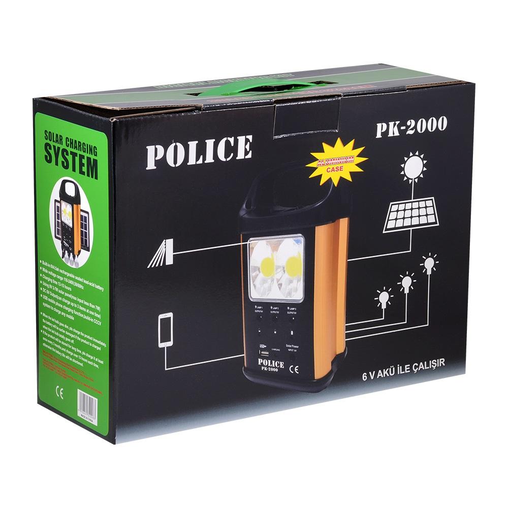 Police PK-2000 Işıldak Solar Panelli Güç Kaynağı