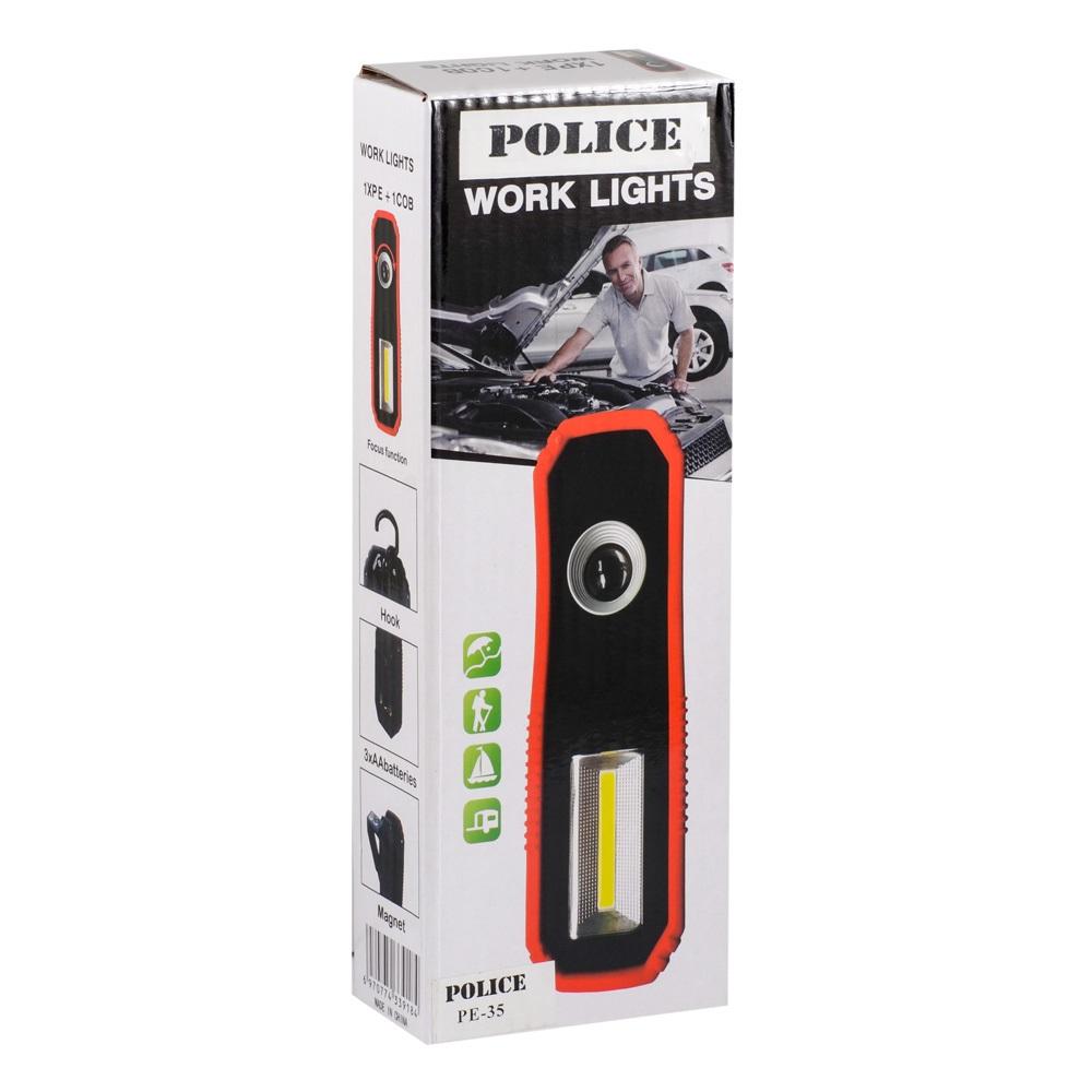 Police PE-35 XPE + Cob Ledli Mıknatıslı Çalışma Feneri ( 3 x AA )