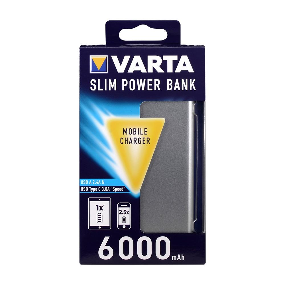 Varta 57965 Slim Power Bank 6000 mAh Mobil Şarj Cihazı C USB (İ)