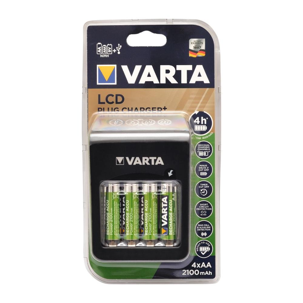 Varta 57687 LCD Plug Pil Şarj Cihazı 4 x 56706 2100mAh Pilli