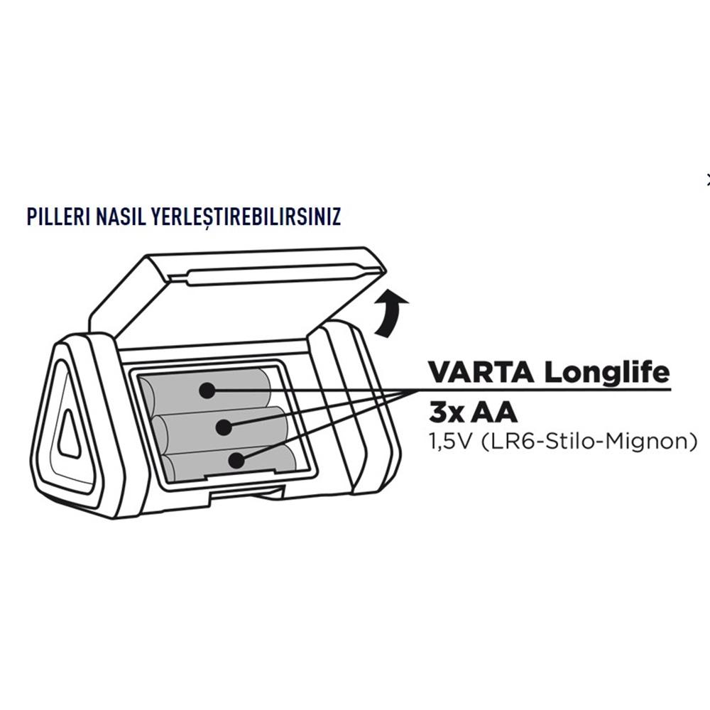 Varta 17648 Work Flex Area Light Led Fener 3xAA