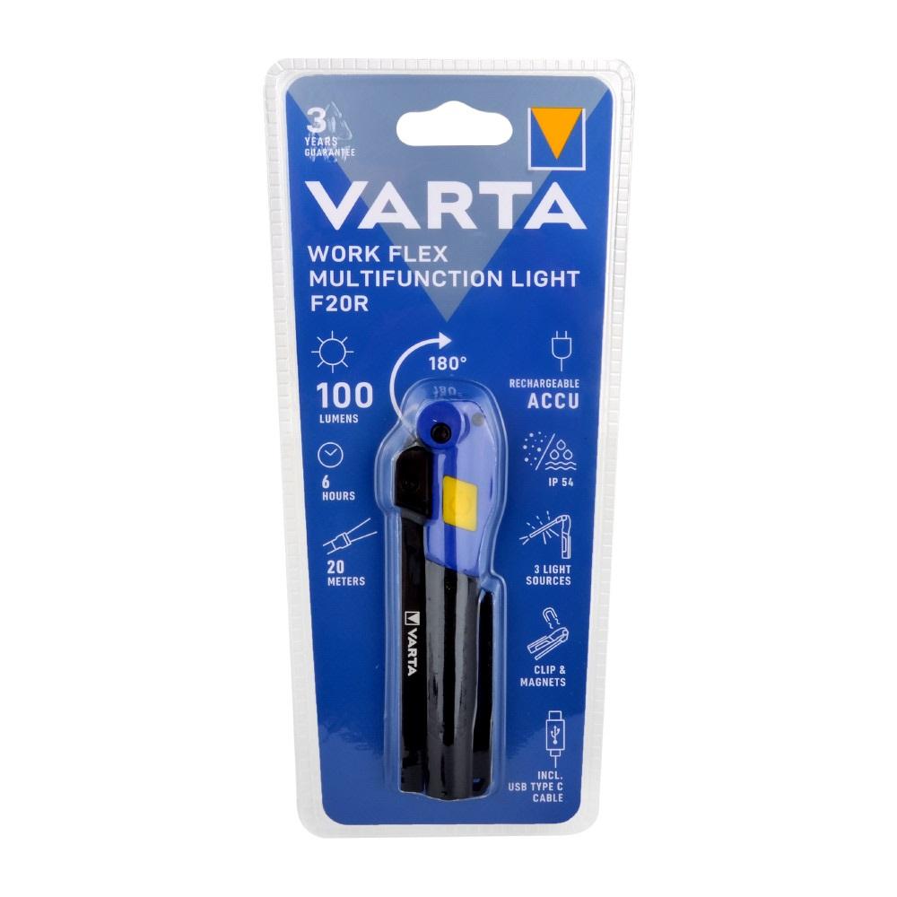 Varta 18649 Work Flex Multifunction Light F20R Şarjlı Çalışma Feneri