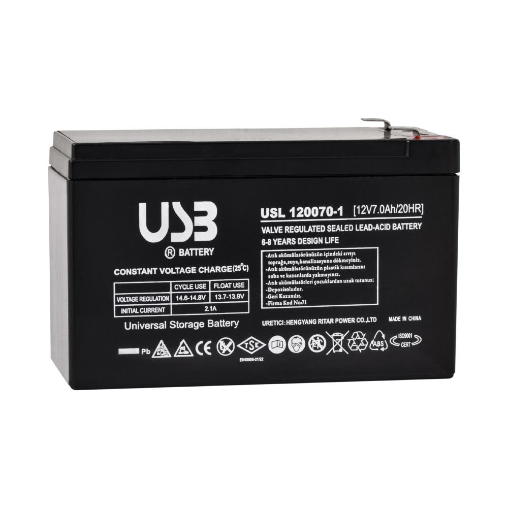 USB USL 12V 7 Ah F2 Pin Bakımsız Kuru Akü