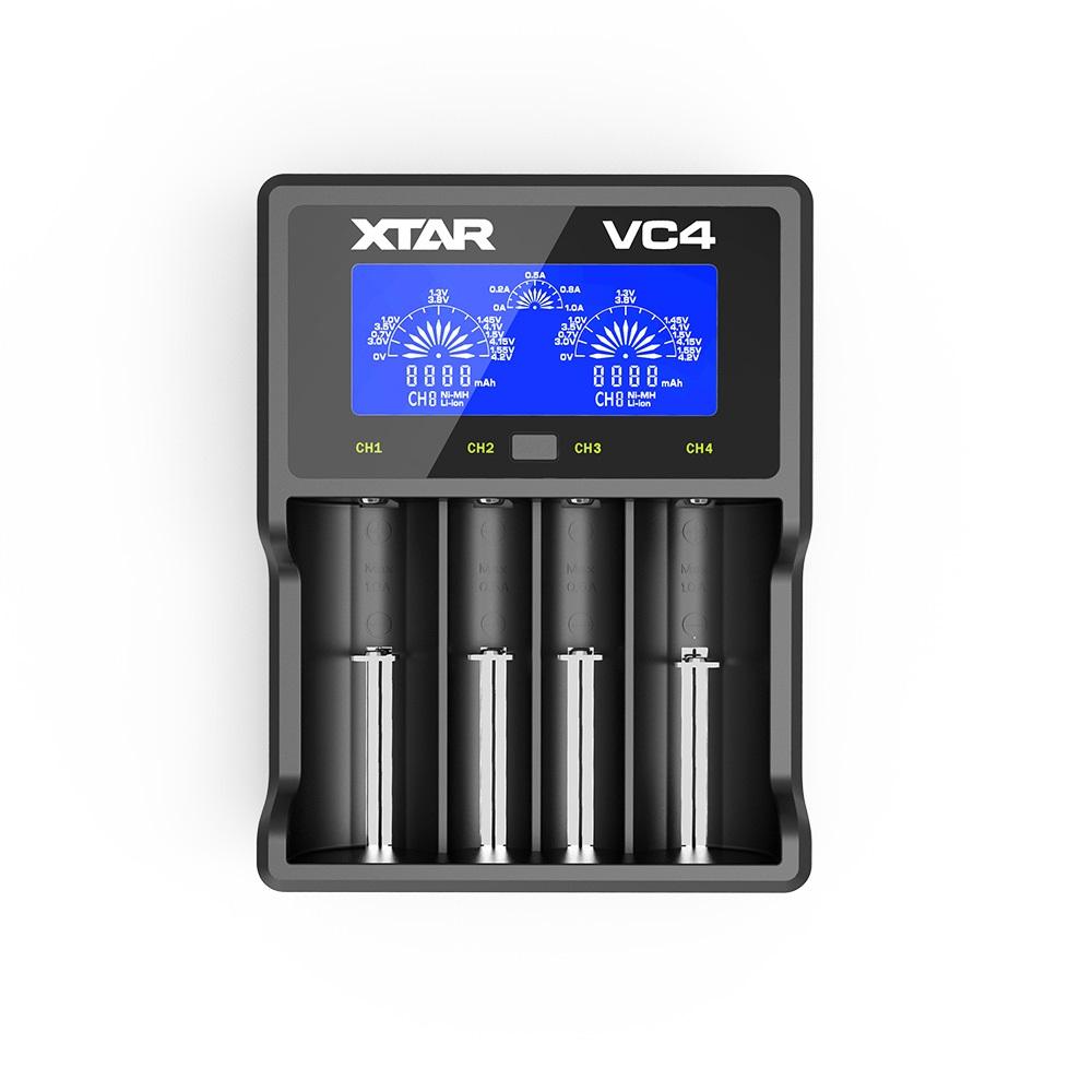 Xtar VC4 - Taşınabilir LCD Ekranlı Li-ion/Ni-Mh/Ni-Cd Pil Şarj Cihazı - 4lü
