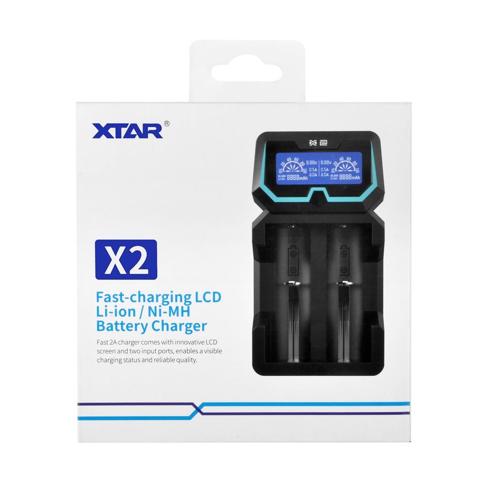 Xtar X2 - Taşınabilir LCD Ekranlı Hızlı Li-ion/Ni-Mh/Ni-Cd Şarj Cihazı / 2li
