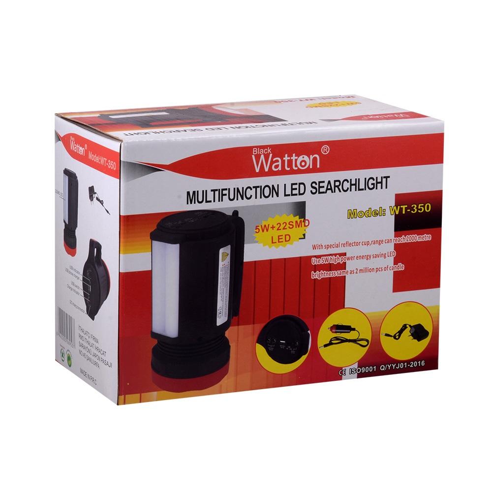 Watton WT-350 Led Power Bank Şarjlı Projektör Fener