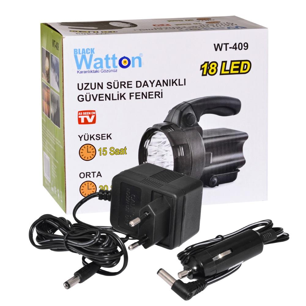 Watton WT-409 18 Ledli Şarjlı Projektör Fener