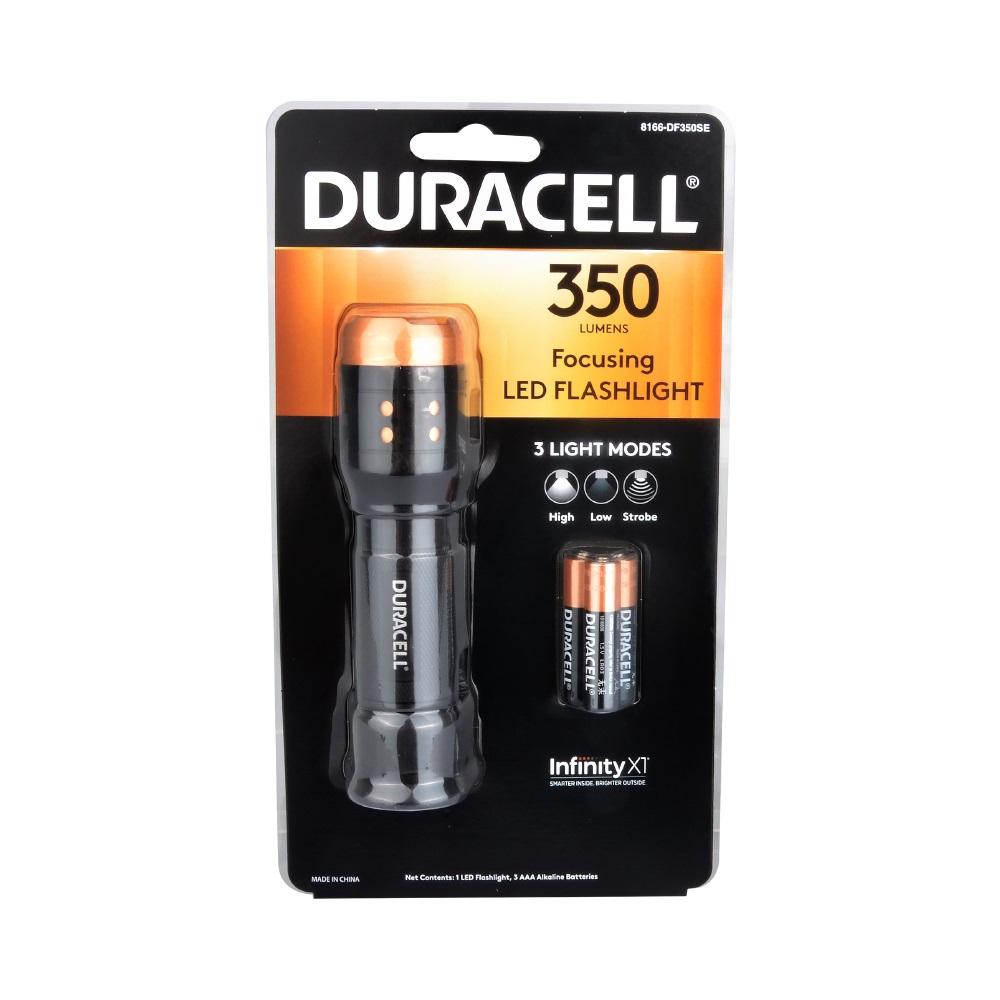 Duracell 350 Lümen Ledli Odaklanabilir Alüminyum El Feneri + 3 AAA Piller Dahil