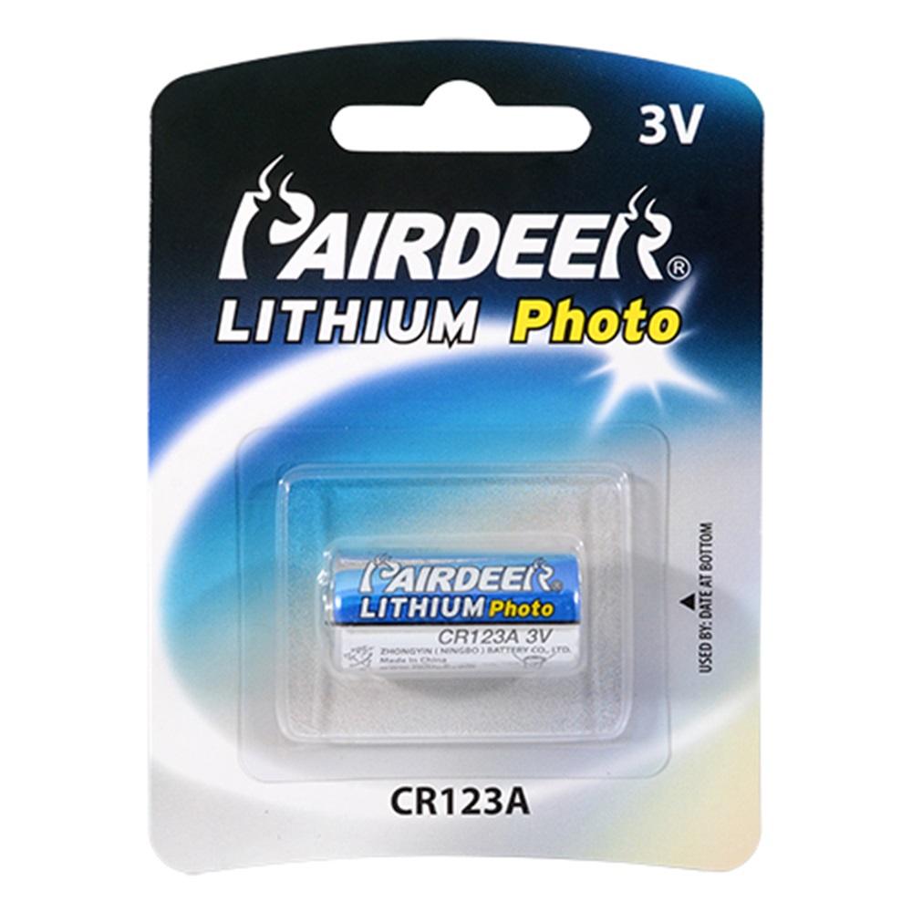 Pairdeer CR123A 3V Lithium Pil - Tekli Blister