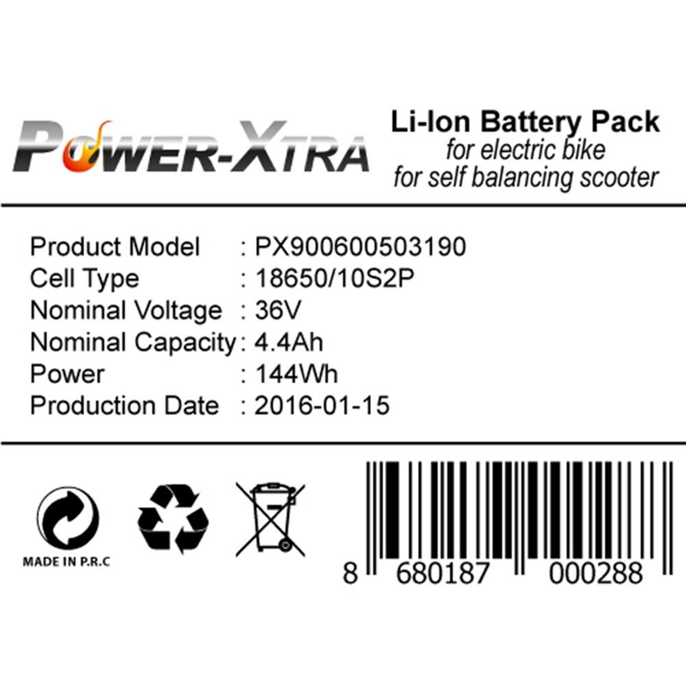 Power-Xtra 36.0V 4400 Mah 10S2P Li-ion Şarjlı Batarya Paketi (Scooter)