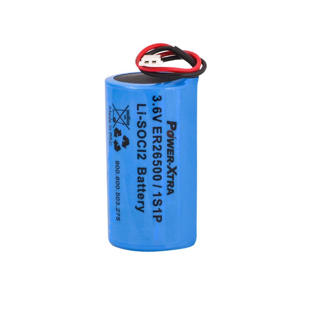 Power-Xtra 1S1P - 3.6V ER26500 C Size - Li-SOCI2 Lithium Batarya - Soketli