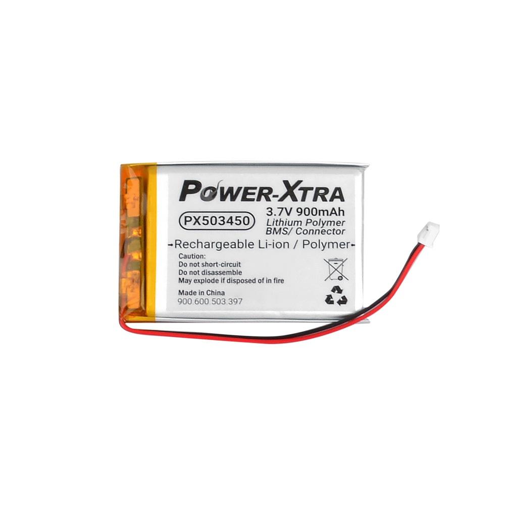 Power-Xtra PX503450 - 3.7V 900 mAh Li-Polymer Pil - Özel - Devreli-Soketli - V2