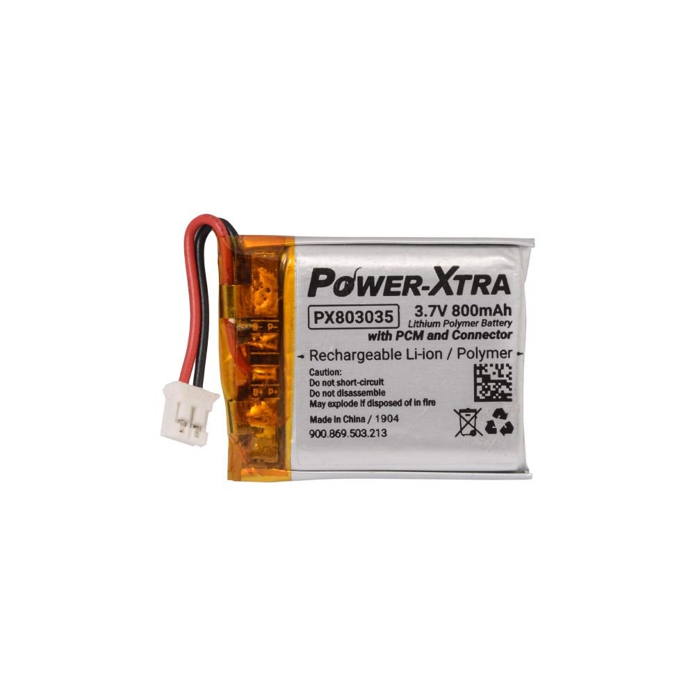 Power-Xtra PX803035 - 3.7V 800 mAh Li-Polymer Pil - Devreli-Soketli-2cm