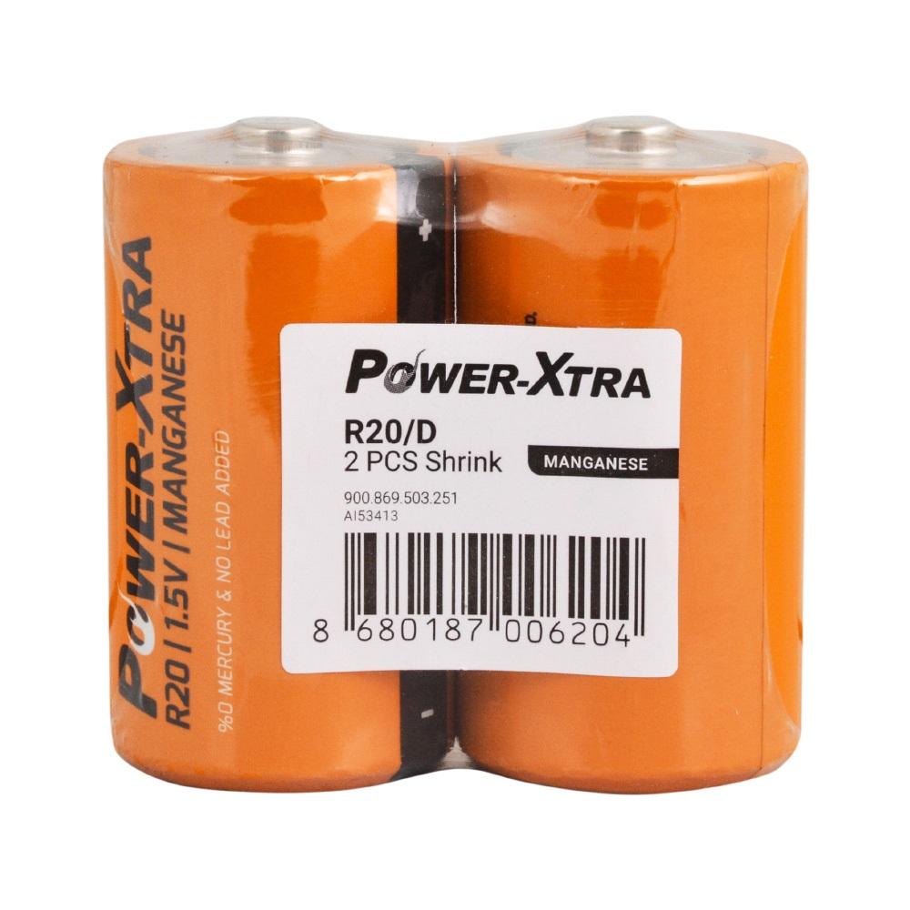 Power-Xtra R20/D Size Zinc Manganez Pil - 2li Shrink