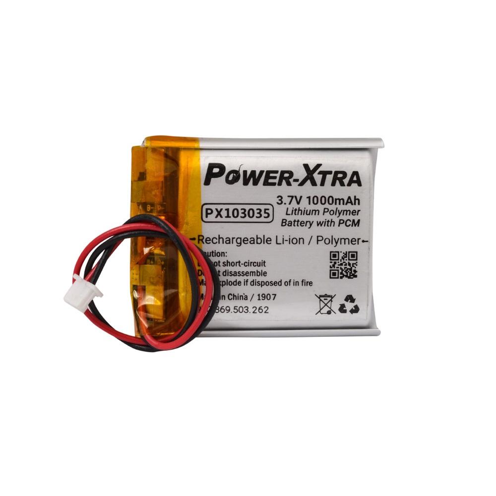 Power-Xtra PX103035 - 3.7V 1000mAh Li-Polymer Pil - Devreli-Soketli