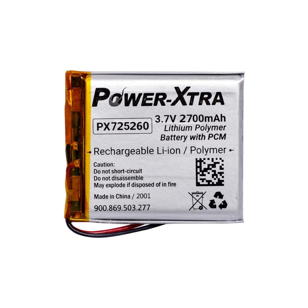 Power-Xtra PX725260 - 3.7V 2700 mAh Li-Polymer Pil - Devreli-3.0A
