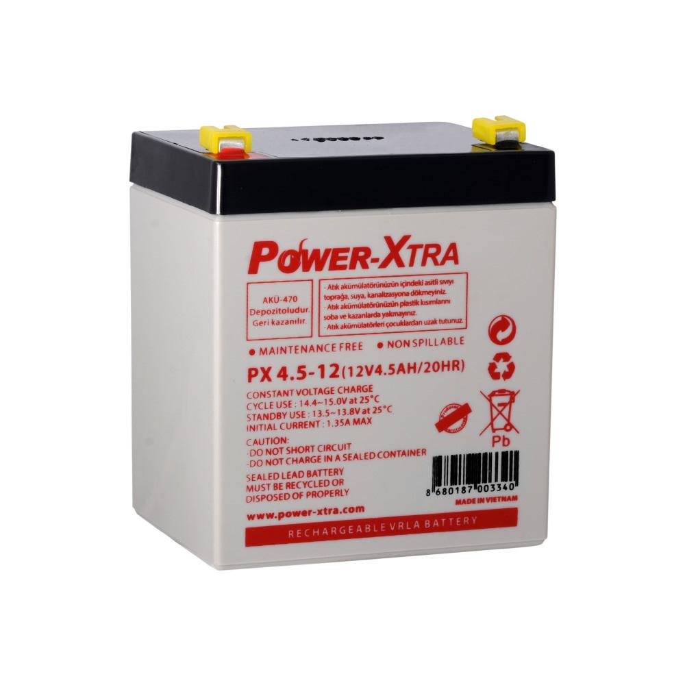 Power-Xtra PX4.5-12 - 12V 4.5 Ah Bakımsız Kuru Akü