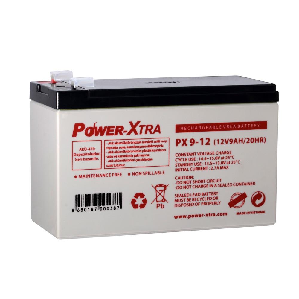 Power-Xtra PX9-12 - 12V 9 Ah Bakımsız Kuru Akü-F2