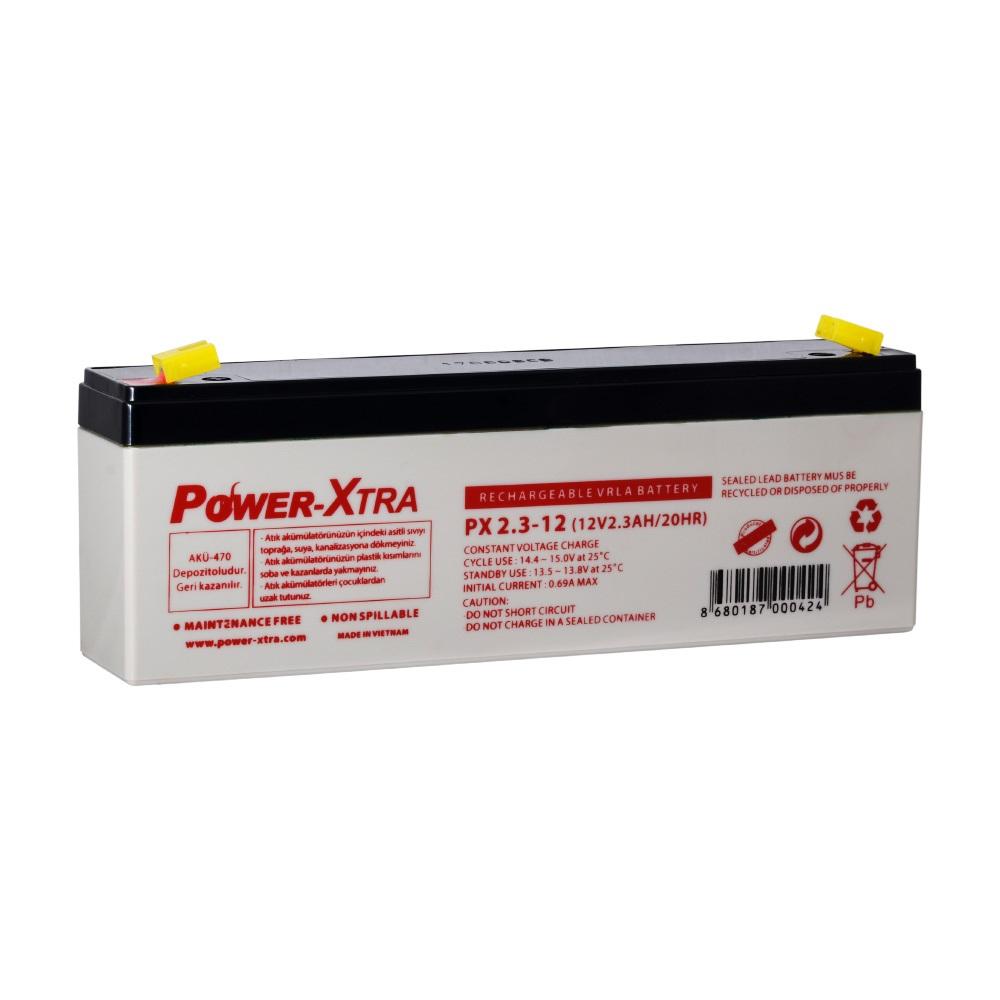 Power-Xtra PX2.3-12 - 12V 2.3 Ah Bakımsız Kuru Akü -F1