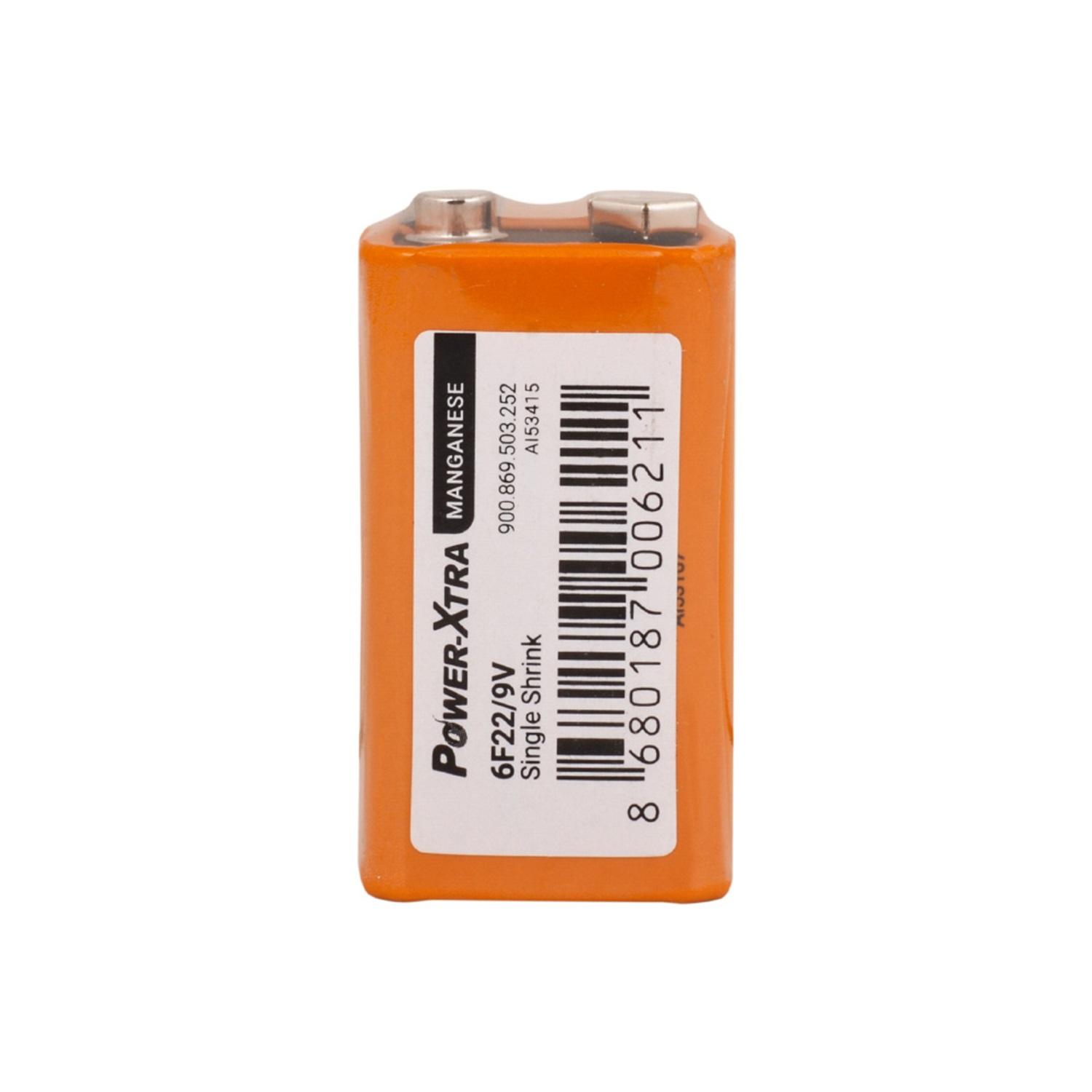 Power-Xtra 6F22/9V Size Zinc Manganese Battery-with Single Shrink - Power  Xtra