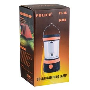 Police PS-K5 24 Ledli Şarjlı Solar Kamp Feneri 4xAA Pilli (İ)