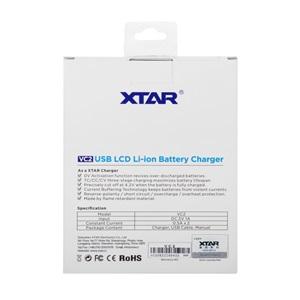 Xtar VC2 - Taşınabilir LCD Ekranlı Li-ion Pil Şarj Cihazı - 2li