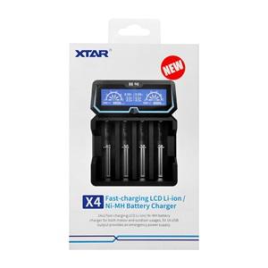 Xtar X4 - Taşınabilir LCD Ekranlı Hızlı Li-ion/Ni-Mh/Ni-Cd Şarj Cihazı / 4lü