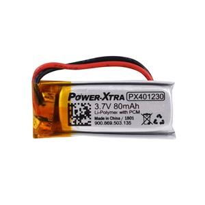 Power-Xtra PX401230 - 3.7V 80 mAh Li-Polymer Pil - Devreli-Soketli