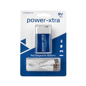 Power-Xtra PX9V1000TYPC - 9V 1000 mAh Lityum Şarjlı Pil - Type C