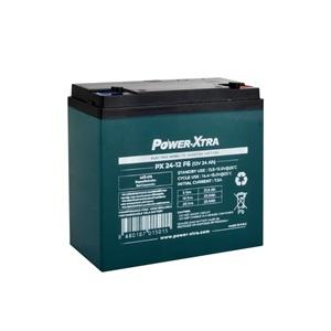 Power-Xtra PX24-12F6 - 12V 24 Ah Elektrikli Bisiklet Aküsü - F6 - (M6 Bolts)