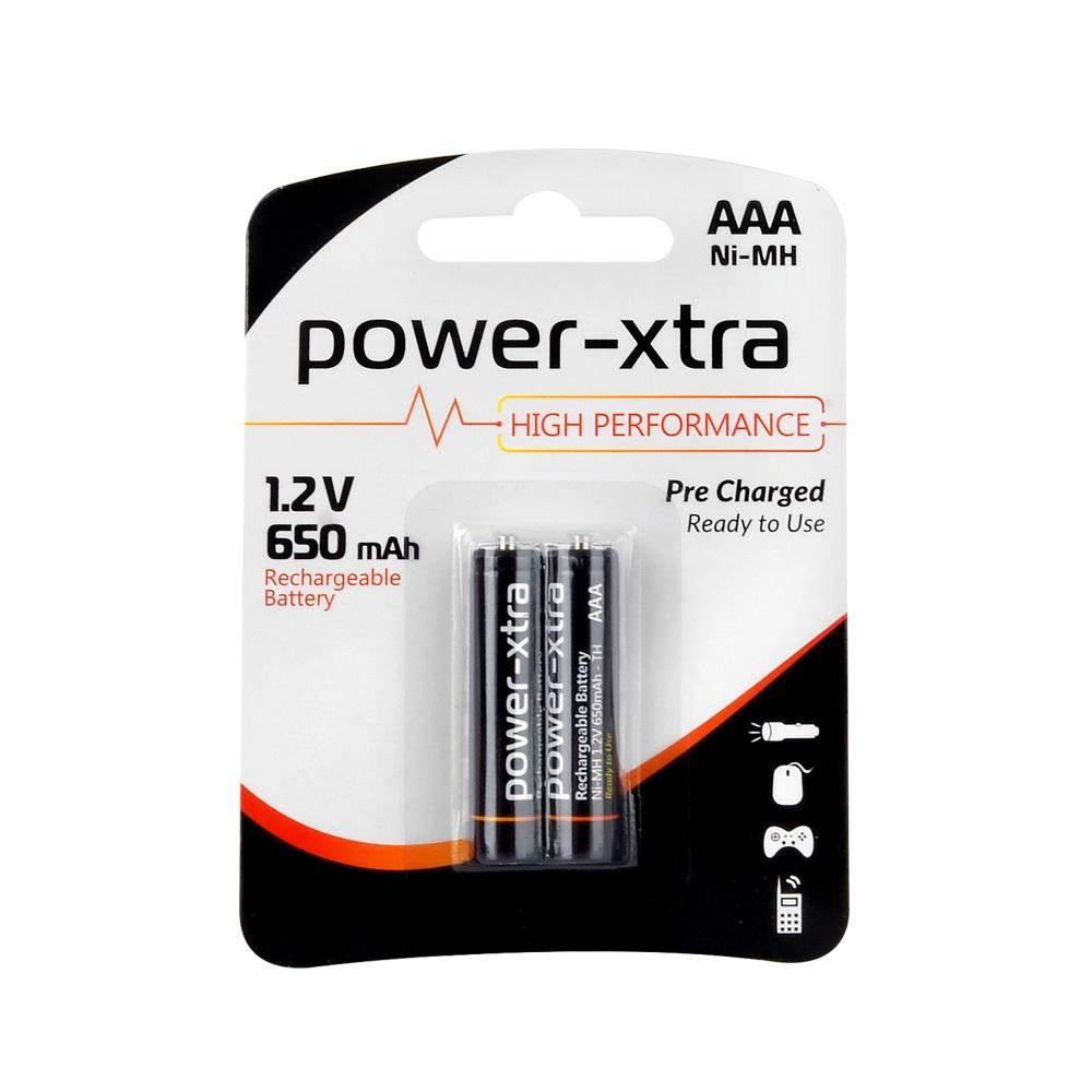 Power-Xtra 1.2V 650 Mah AAA Size Kullanıma Hazır Şarjlı Pil-2li Blist.