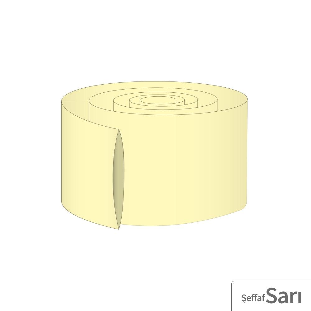 12M - 65mm PVC Heat Shrink Şeffaf Sarı - 10 Metre